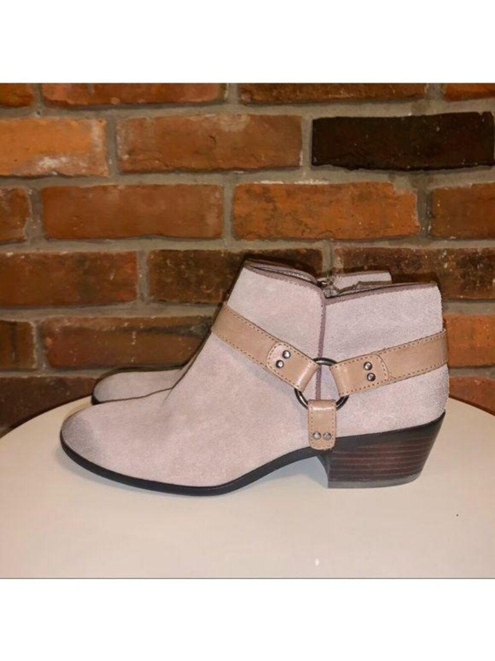 Sam Edelman Gray Suede Phoenix Ankle Booties 7
